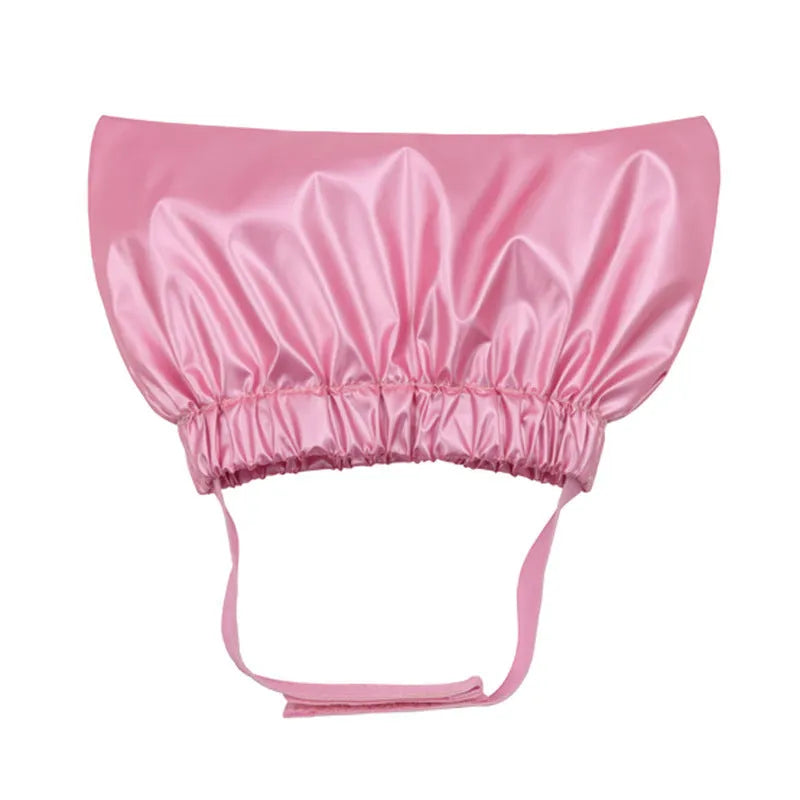 Silver pink or gold adjustable non-woven fabric shower cap for cats and dogs with ear protection design