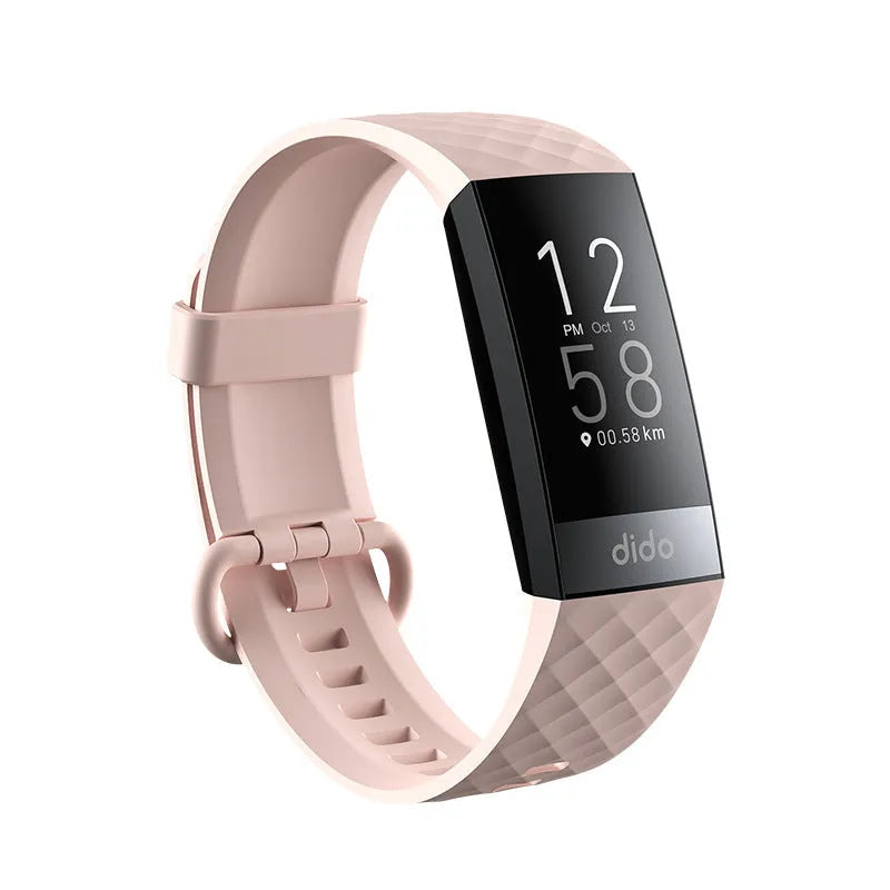 Y6 Black smart bracelet with 1.1-inch screen showing health metrics on wrist