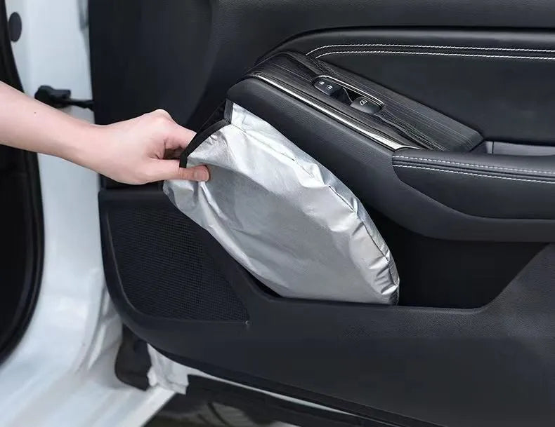 Titanium silver aluminium foil car windscreen sunshade for heat insulation