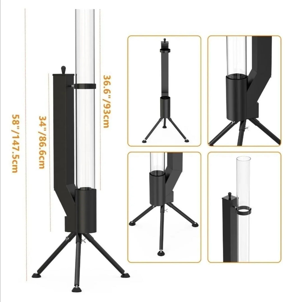 Vertical iron wood burning rocket furnace heating stove for courtyard decoration and heating