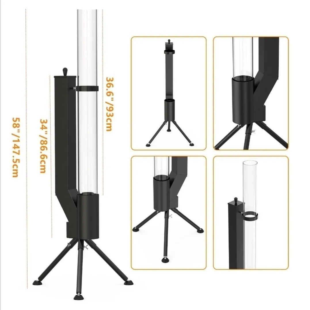 Vertical iron wood burning rocket furnace heating stove for courtyard decoration and heating