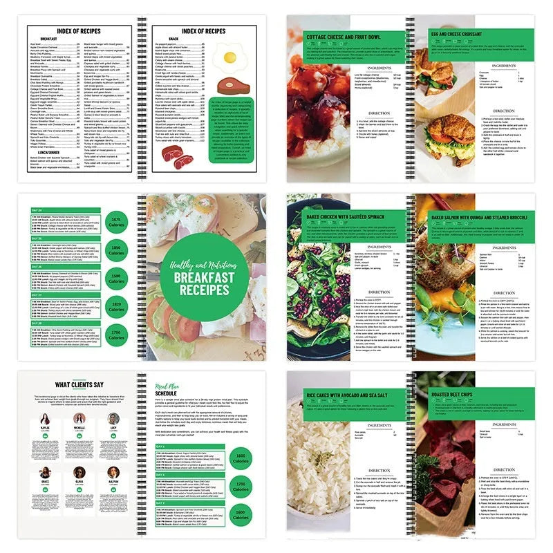 28-Day High-Protein Diet Plan Book with 21cm x 28.5cm paper cover