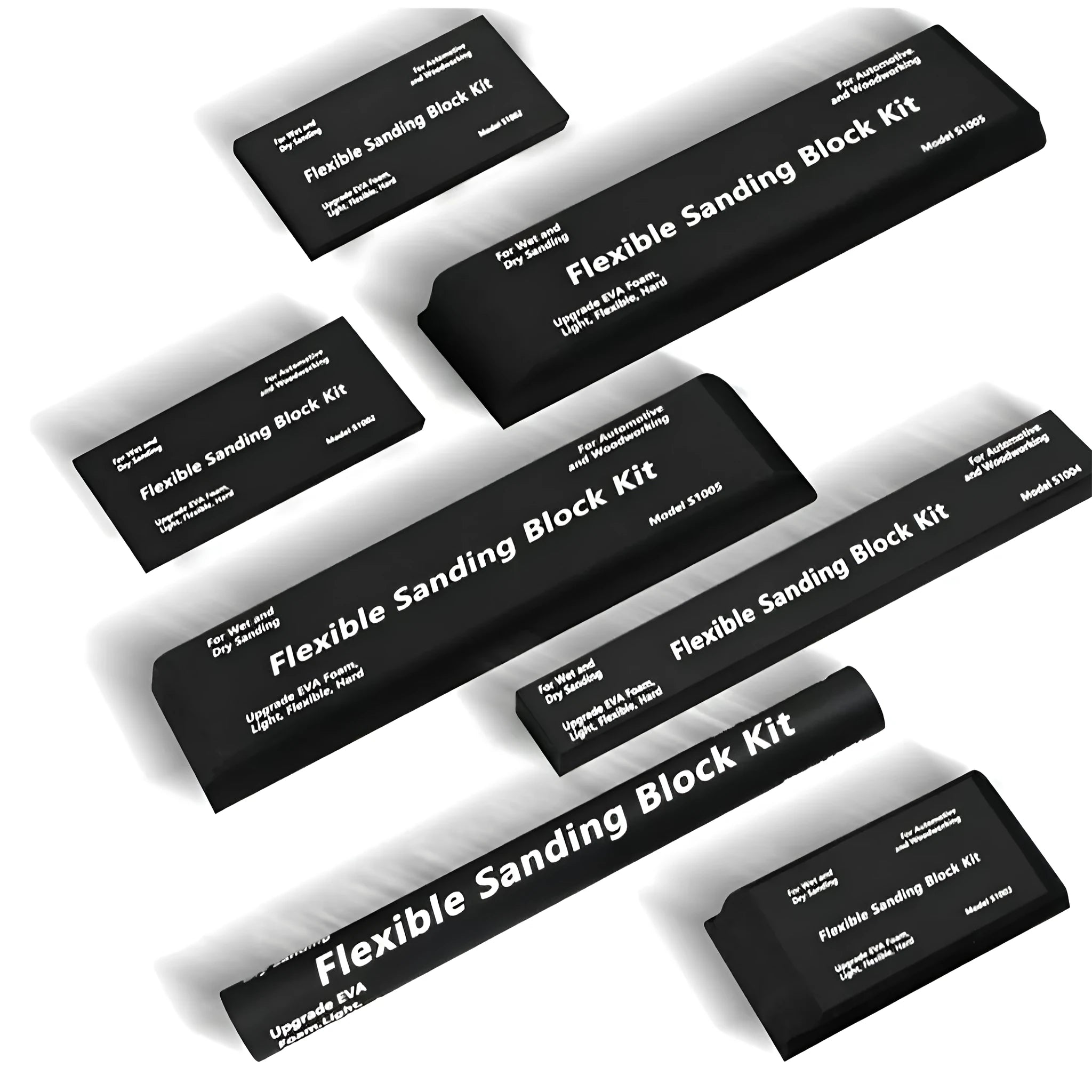 7 piece set of black EVA frosted metal blocks for 3D printing and model building