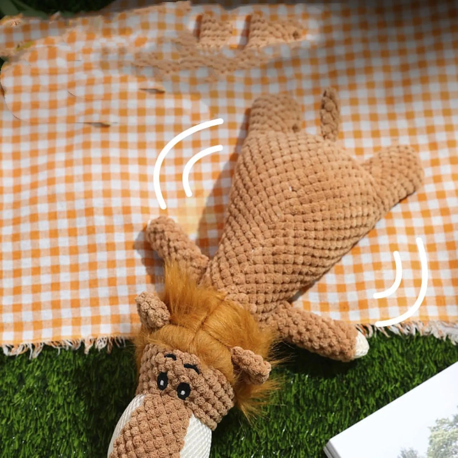 Plush dog grinding teeth interactive toy with corn kernel design and animal shape