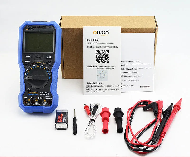 Handheld digital multimeter with NCV voltage sensing and temperature measurement functions