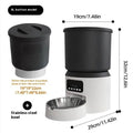 4L smart pet feeder for cats and dogs with WiFi app control and optional camera on a wooden floor.