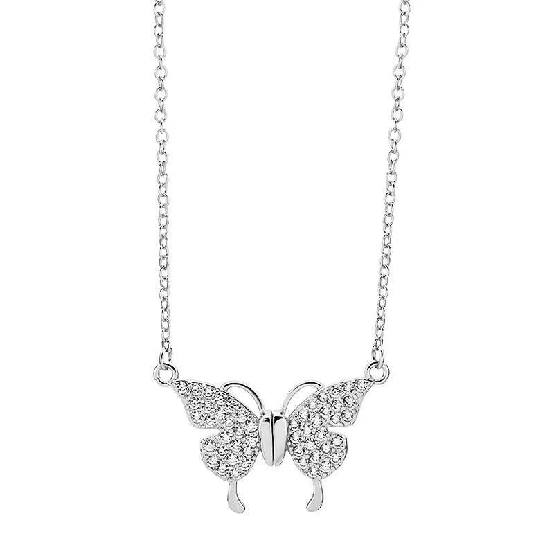 Women's magnetic butterfly clavicle chain necklace in twisted titanium steel design