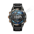 KT80 Smart Watch with full HD IPS screen and black silicone strap showing Bluetooth calling and health monitoring features