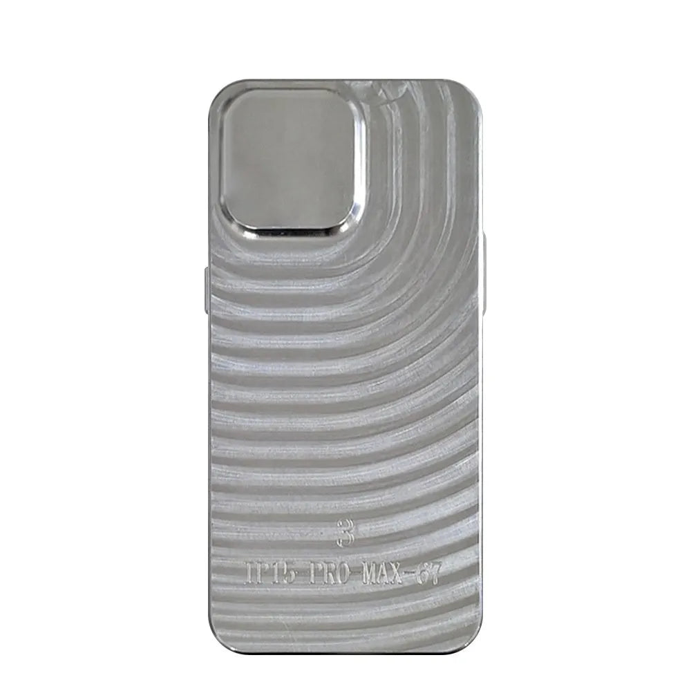 Silver aluminium alloy phone case with single shell metal mould back cover for iPhone and Samsung models