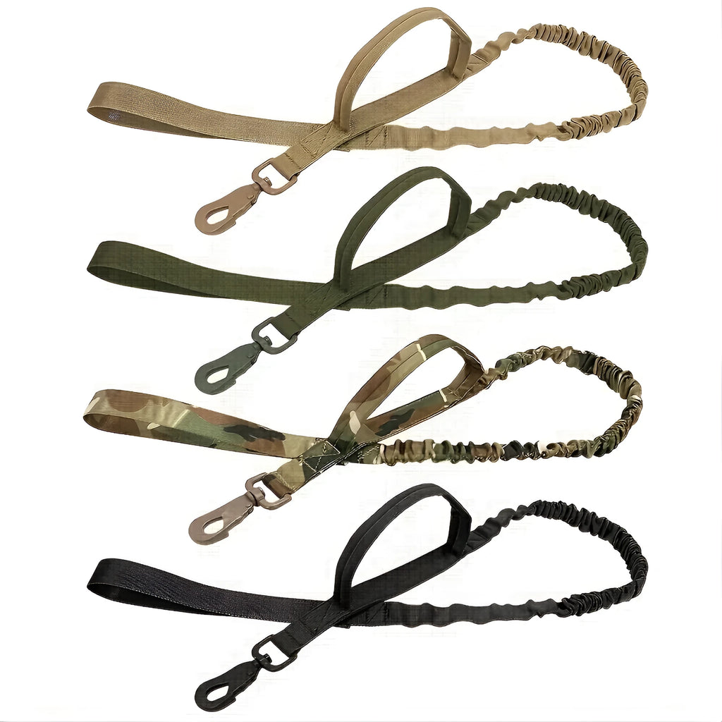Retractable leash for large dogs in black with anti-burst technology on a grassy park background