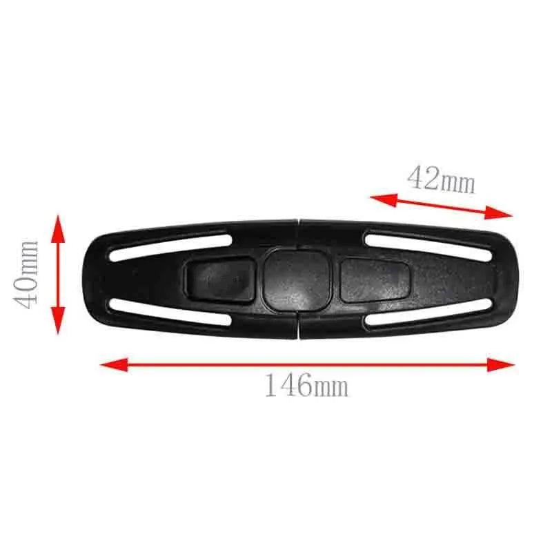 Black nylon PA66 seat belt clip for child car seat 5-point harness systems