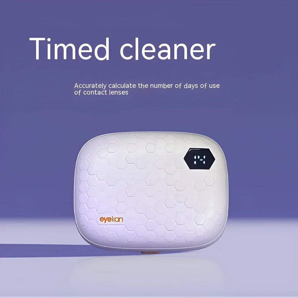 Automatic ultrasonic cleaning machine for invisible glasses in pearl white, blue, or pink colours