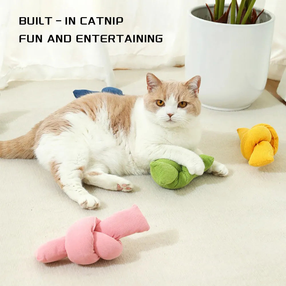 White cotton dog rope toy with multiple knots for tug play and chewing