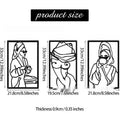 Black metal silhouette wall hanging decoration with female line design for home living room