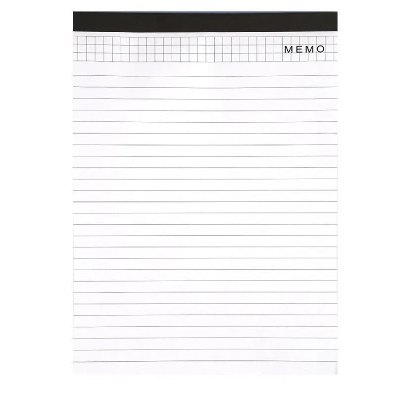 A4 tear-off meeting notebook pad with grid paper and wireless adhesive binding