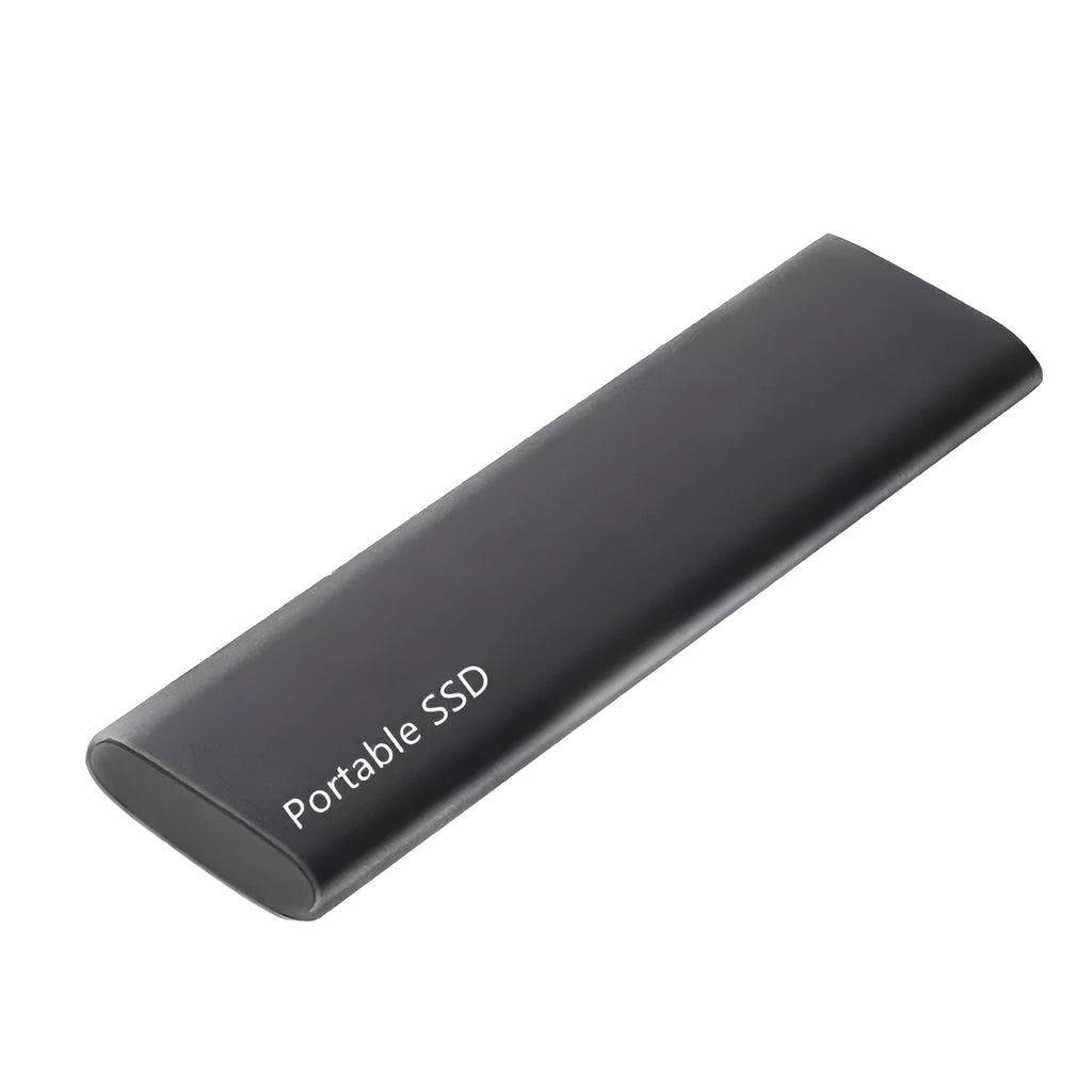 Ultra-thin metal external solid-state drive with red interface, shown alongside capacity options.