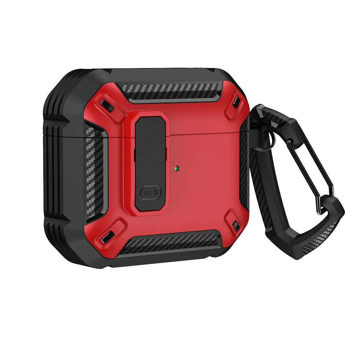 AirPods plastic clamshell protective case with hook in two-tone colours