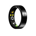 Black ceramic smart ring for health monitoring with heart rate, blood oxygen and sleep tracking