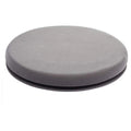 Circular grey rotating car seat cushion for elderly passengers on a car seat