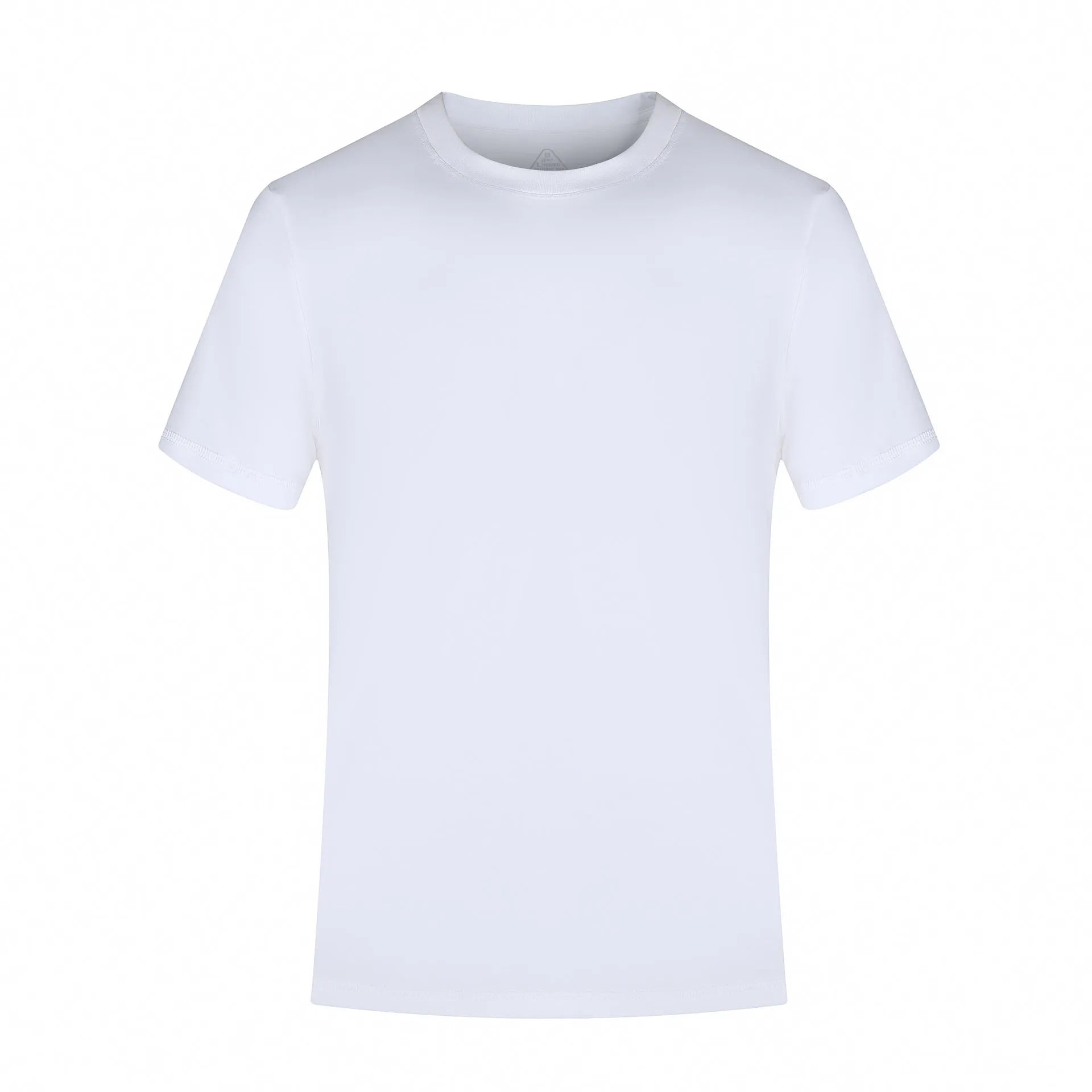 Men's plain long-staple cotton short sleeve T-shirt in white with regular fit