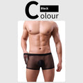 Men's low waist mesh boxer briefs in multiple colours with breathable polyester construction