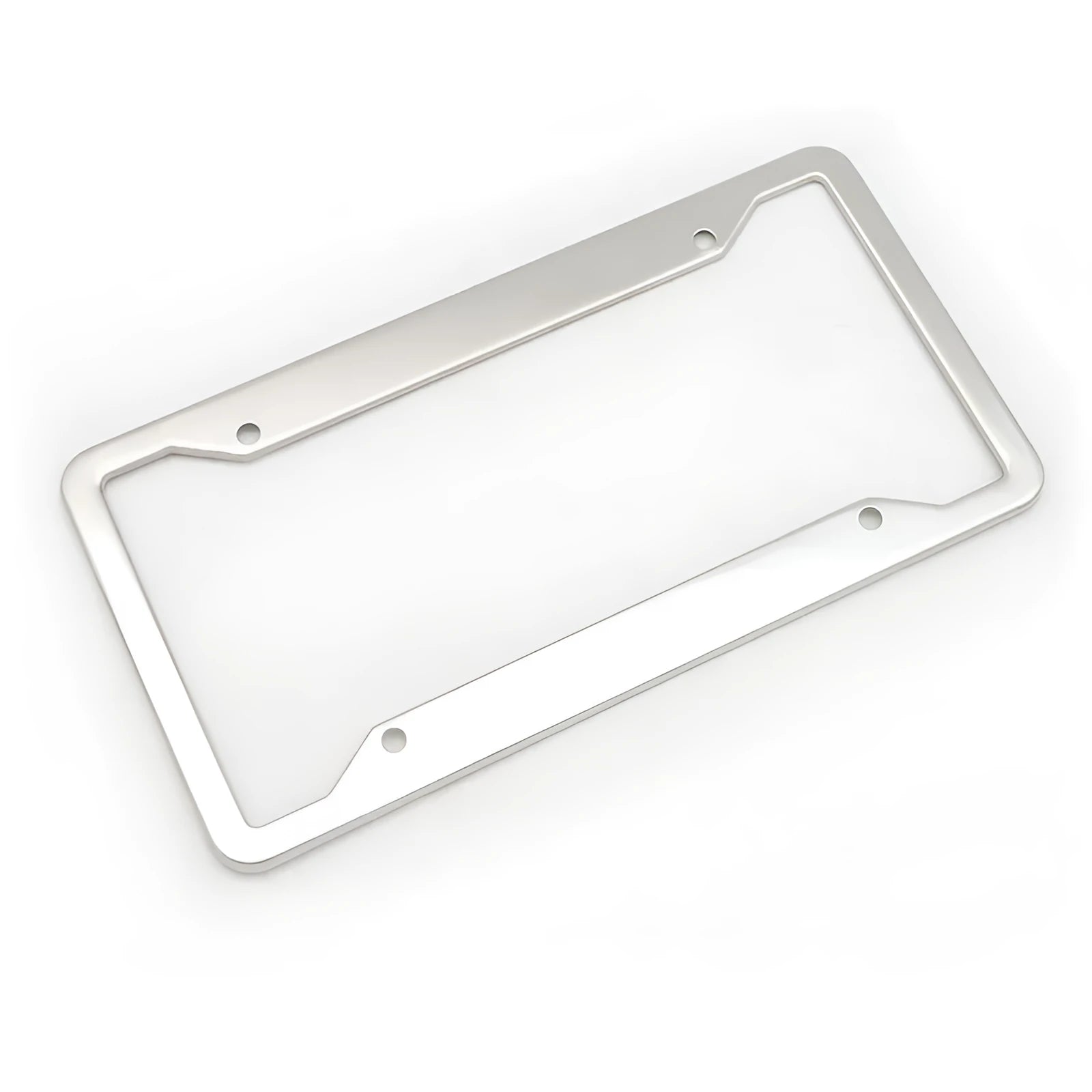 Aluminium alloy license plate frame in black, light grey, sandblasted silver or stainless steel finish