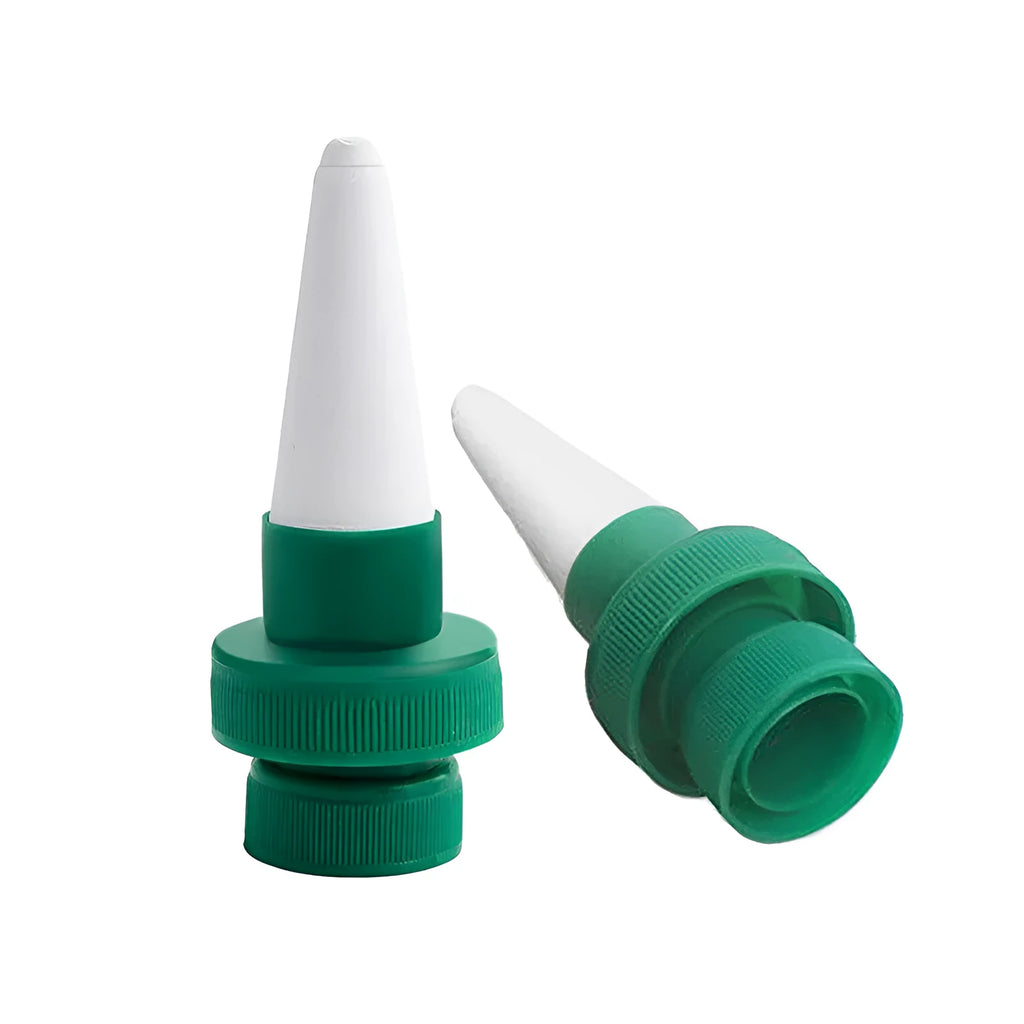 Green ceramic plant dripper for automatic bottle watering systems