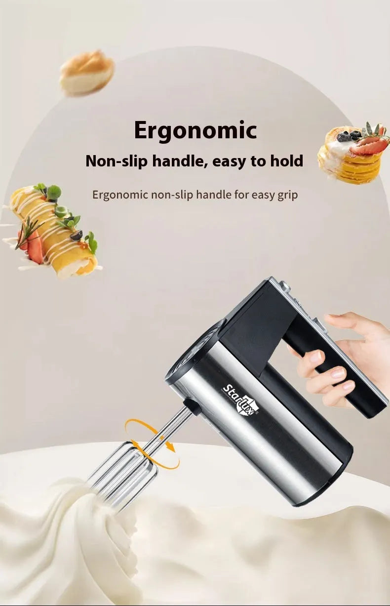 500W electric hand whisk mixer with five speed settings for baking and whipping