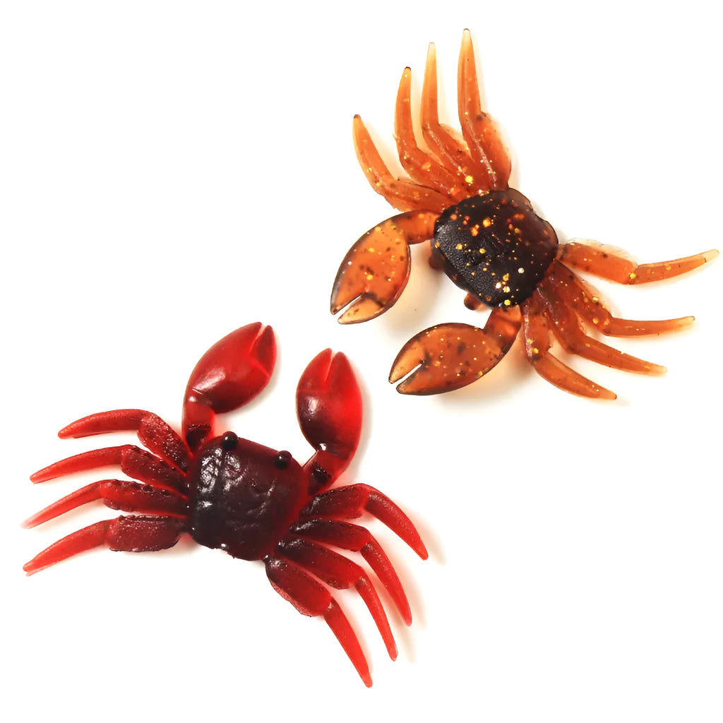 PVC software crab fishing lure measuring 8cm in length with detailed crab shape