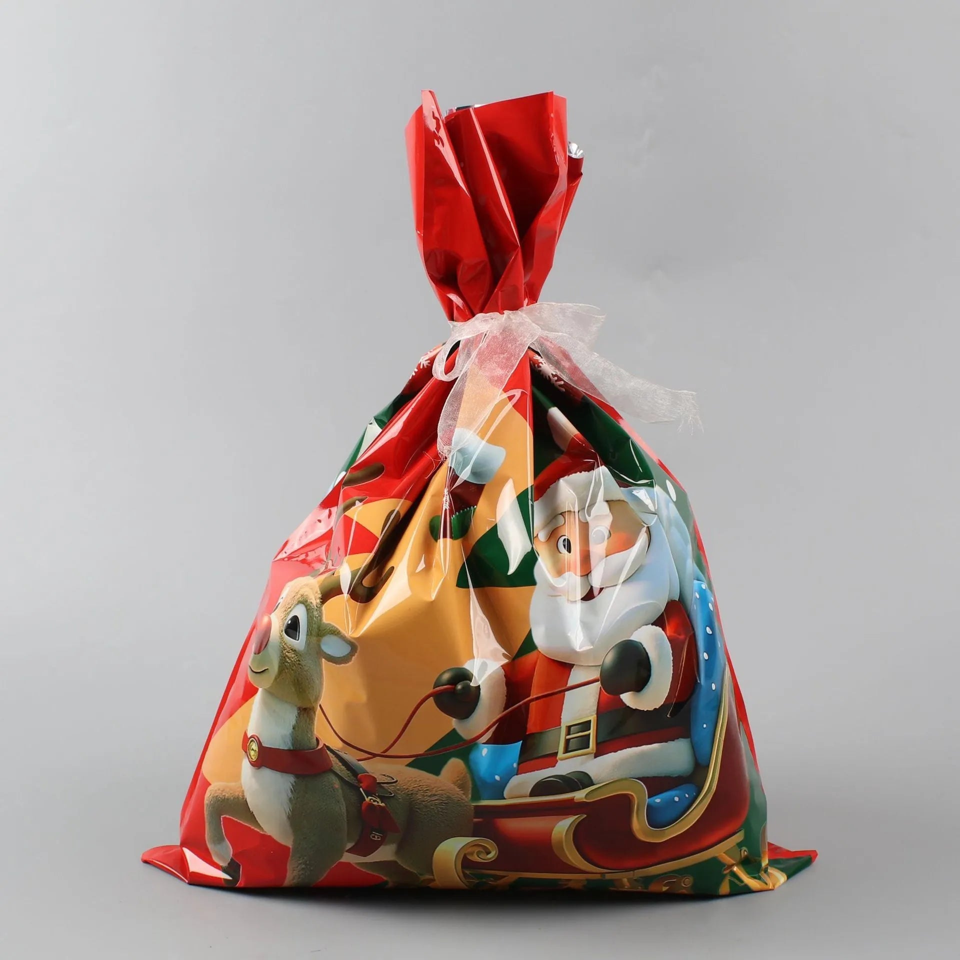 Christmas gift tying packing machine bag OPP aluminium PE 24x32cm sky blue design on white background
