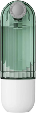 Beige or green foldable leak-proof dog water bottle with food dispenser for outdoor use