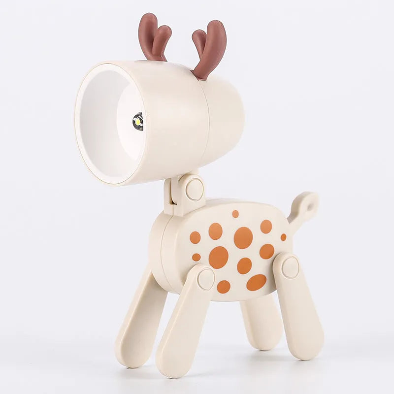 Creative handmade LED mini night lamp with PVC shade in cartoon style, battery operated with button switch
