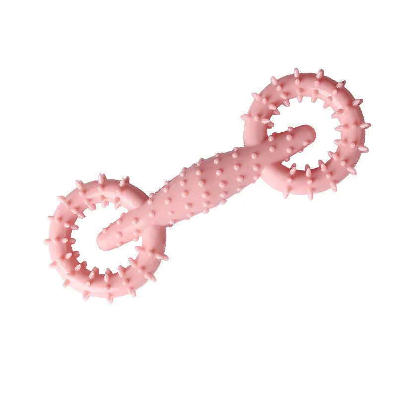 Blue TPR dog chew toy ring for puppies measuring 16cm by 5.8cm