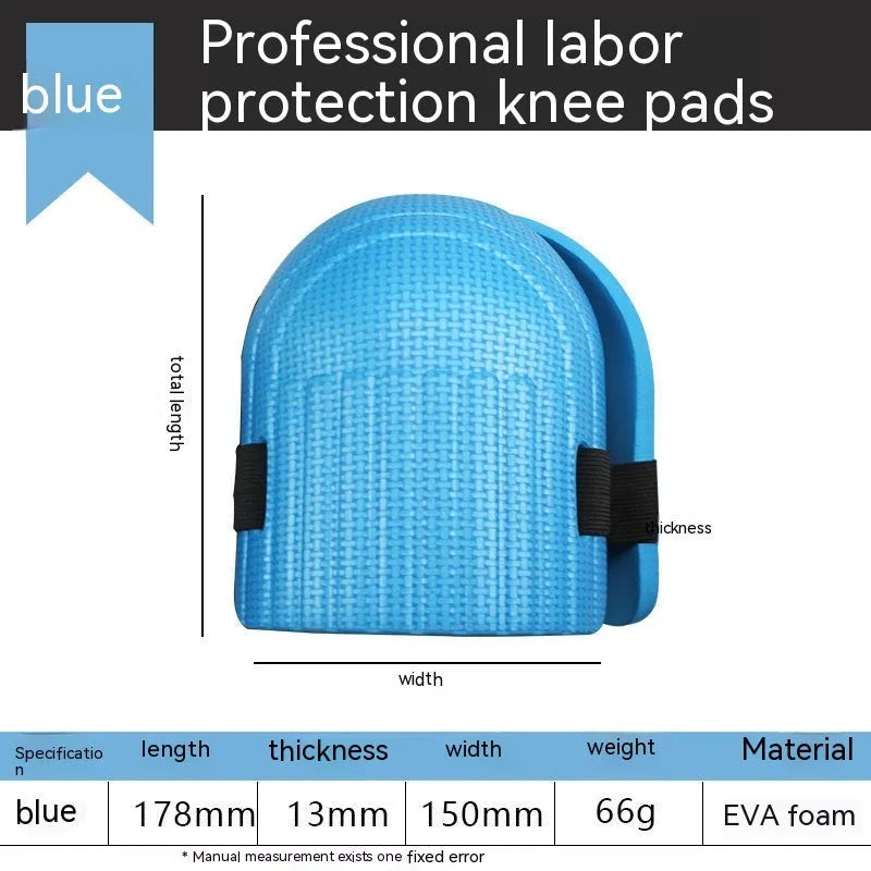 A pair of EVA foam kneepads in assorted colours for construction and DIY work.
