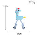 Blue deer shaped plush dog toy with corn grain texture and squeaker sound for pets