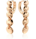 Gold retro long round circle earrings with woven texture on copper material