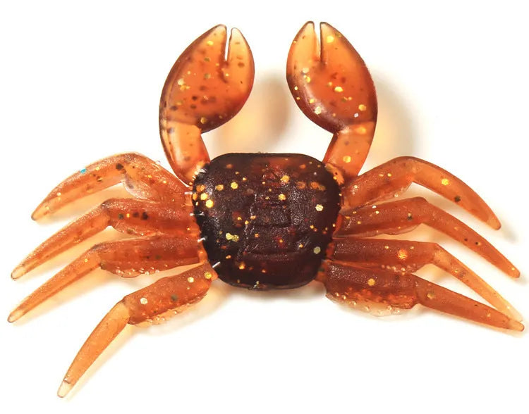 PVC software crab fishing lure measuring 8cm in length with detailed crab shape