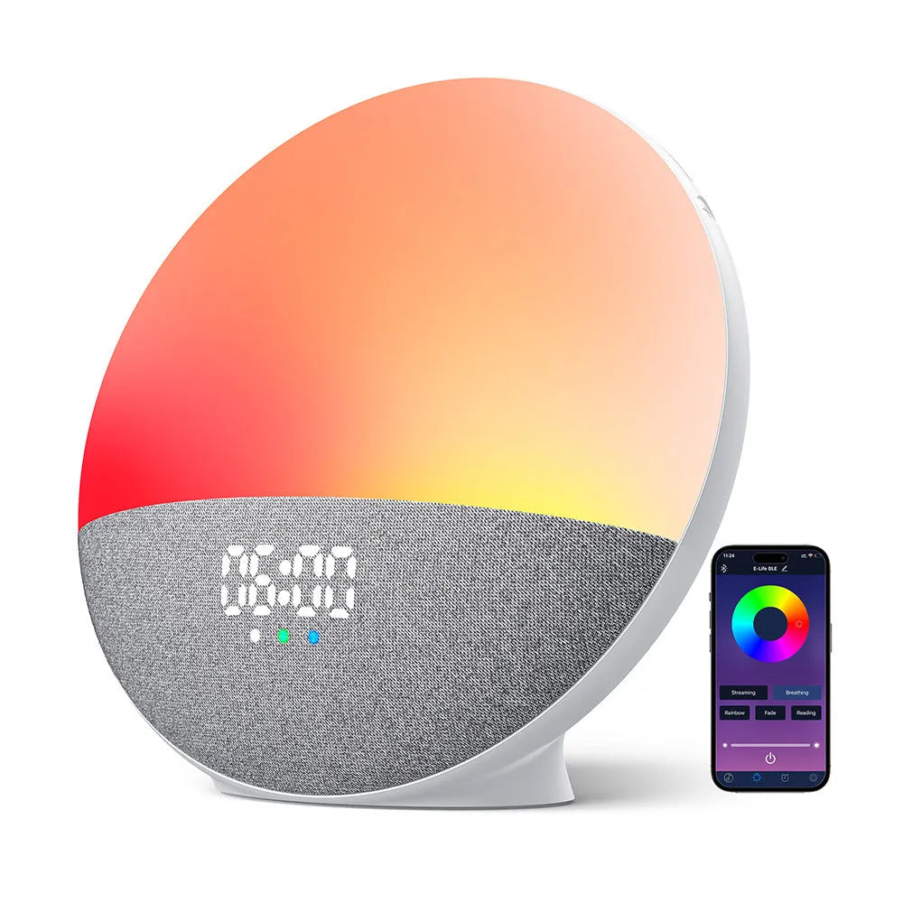 White noise Bluetooth audio RGB colorful luminous speaker in white with USB power for home