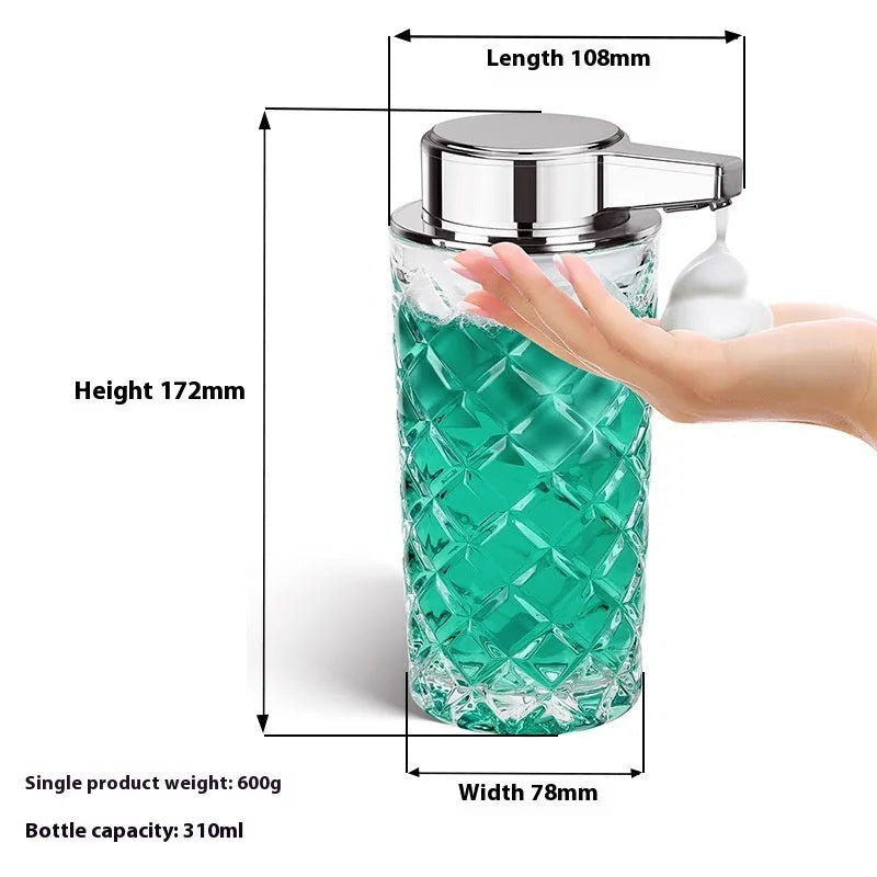 Automatic soap dispenser with silver-plated PET housing and Type-C charging port