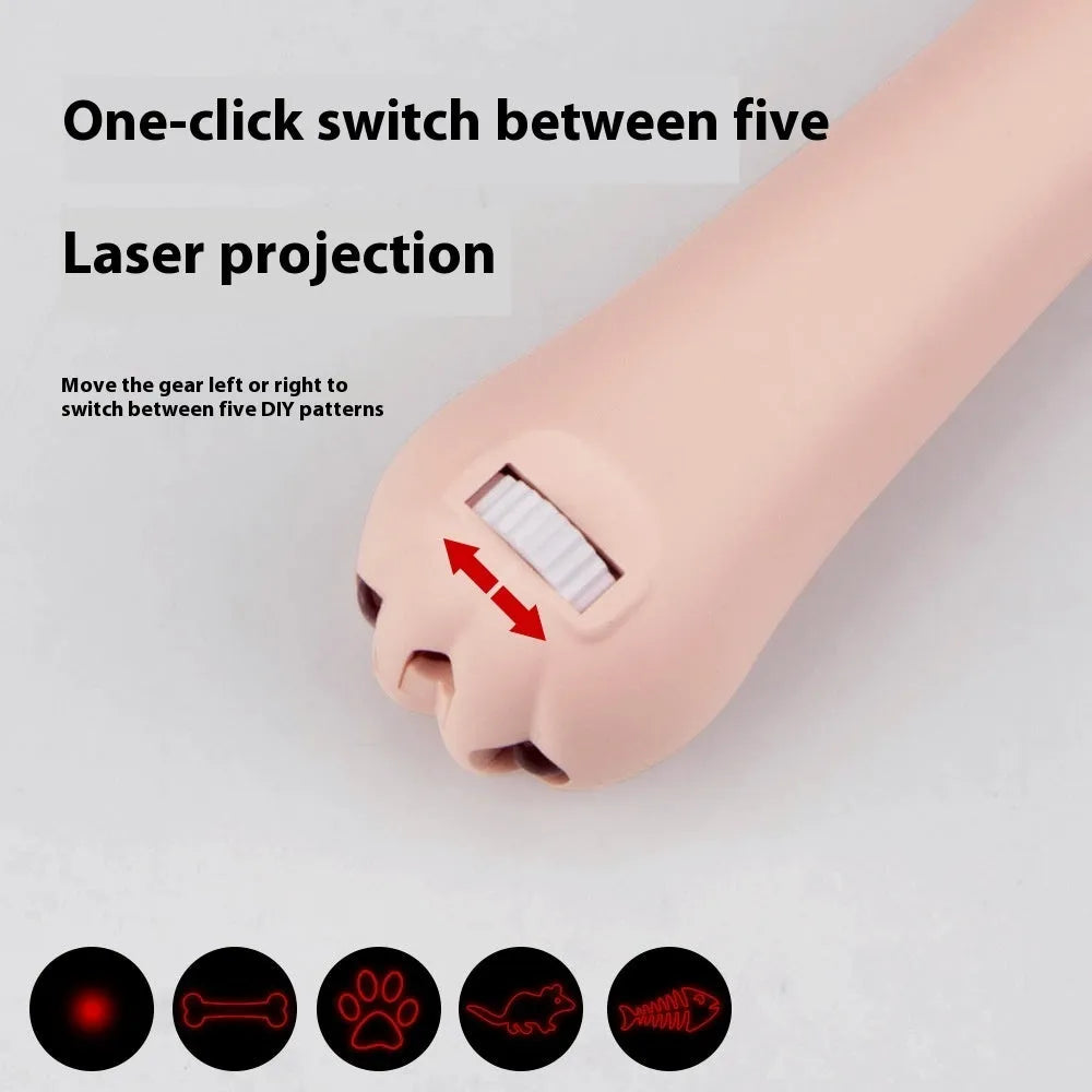 Infrared charging cat toy with laser emitter and teasing stick in colour options