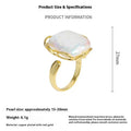 Women's baroque pearl ring with adjustable opening in gold colour geometric design
