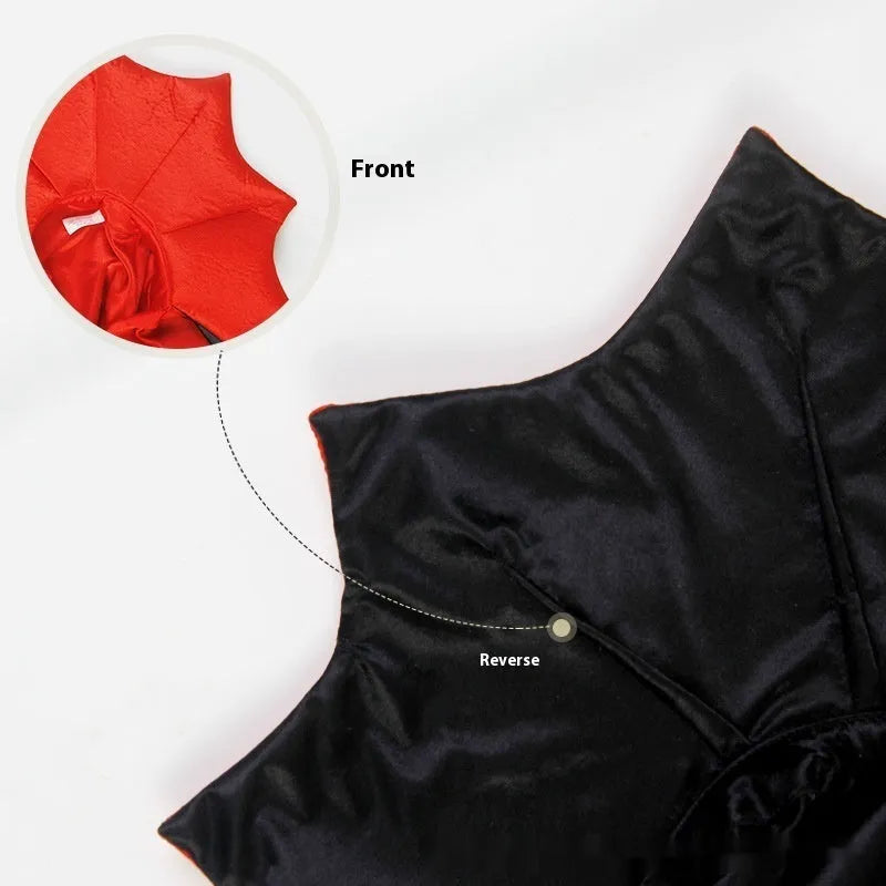 Black and red Halloween costume clothes for cats and dogs made from polyester fabric