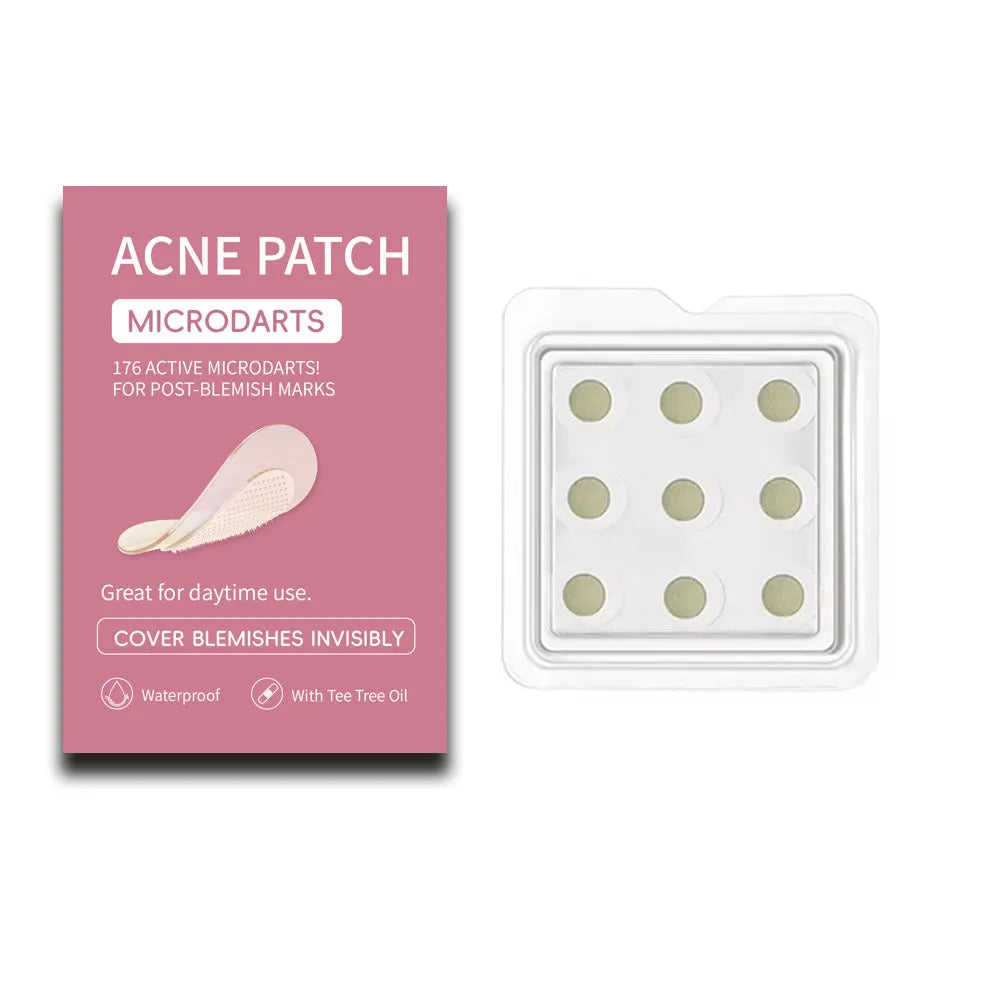 Box of nine mild non-irritating pimple patches for acne and closed comedone treatment.