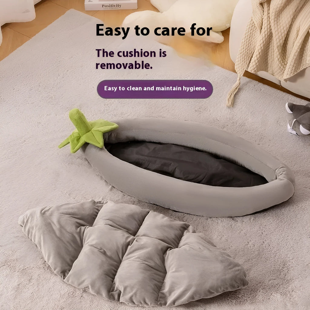 Washable cloth dog mat with removable cover in brown, grey, orange, or purple colours