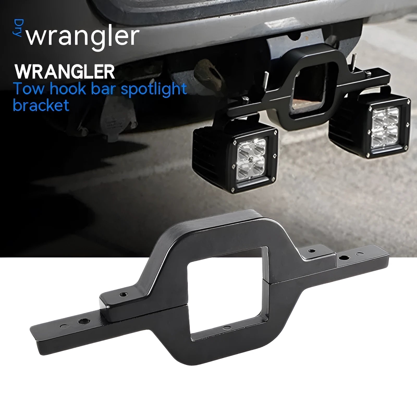 Black aluminium alloy LED reverse light bracket for Wrangler Jeep vehicle