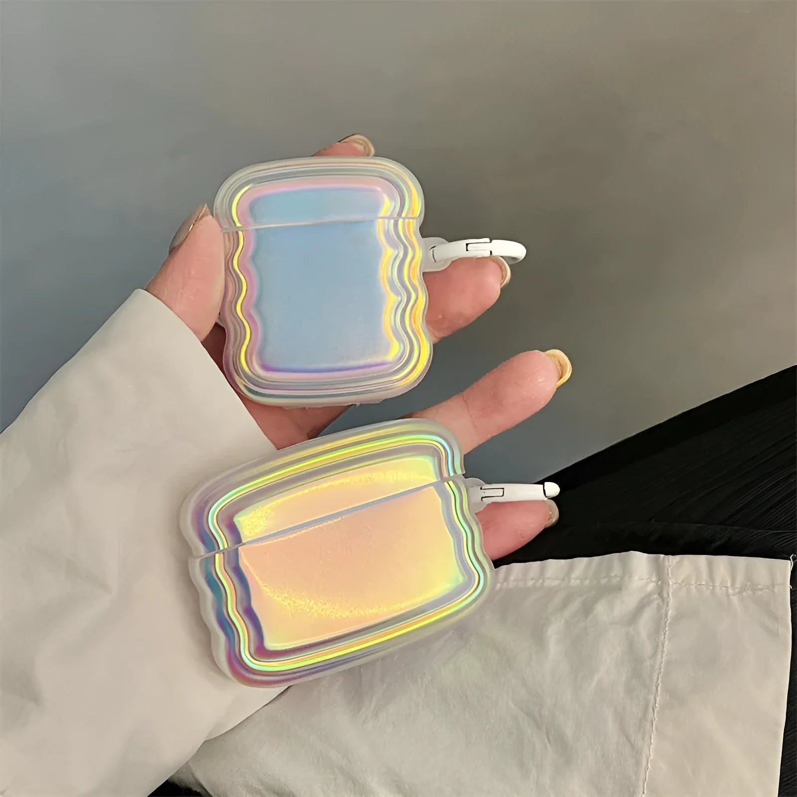 Silicone headset case with magic laser ring design for AirPods Pro 2, New Generation 3, Pro, and 1/2 generation models