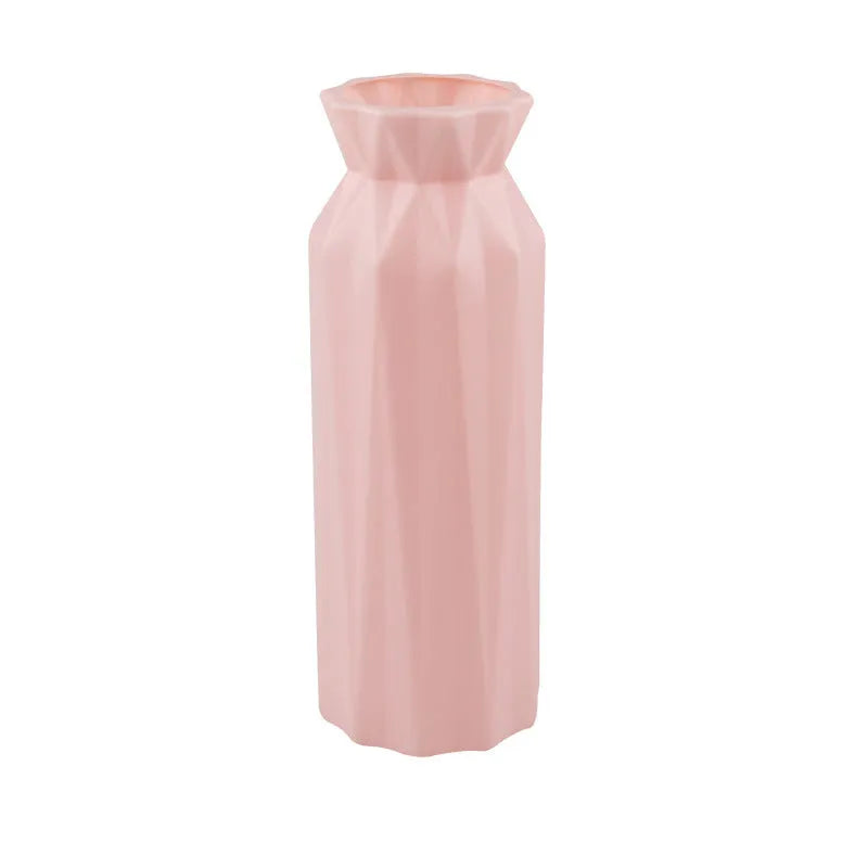 Drop-resistant melamine plastic vase ornament in grey, green, pink or white with 7.2cm bottom diameter