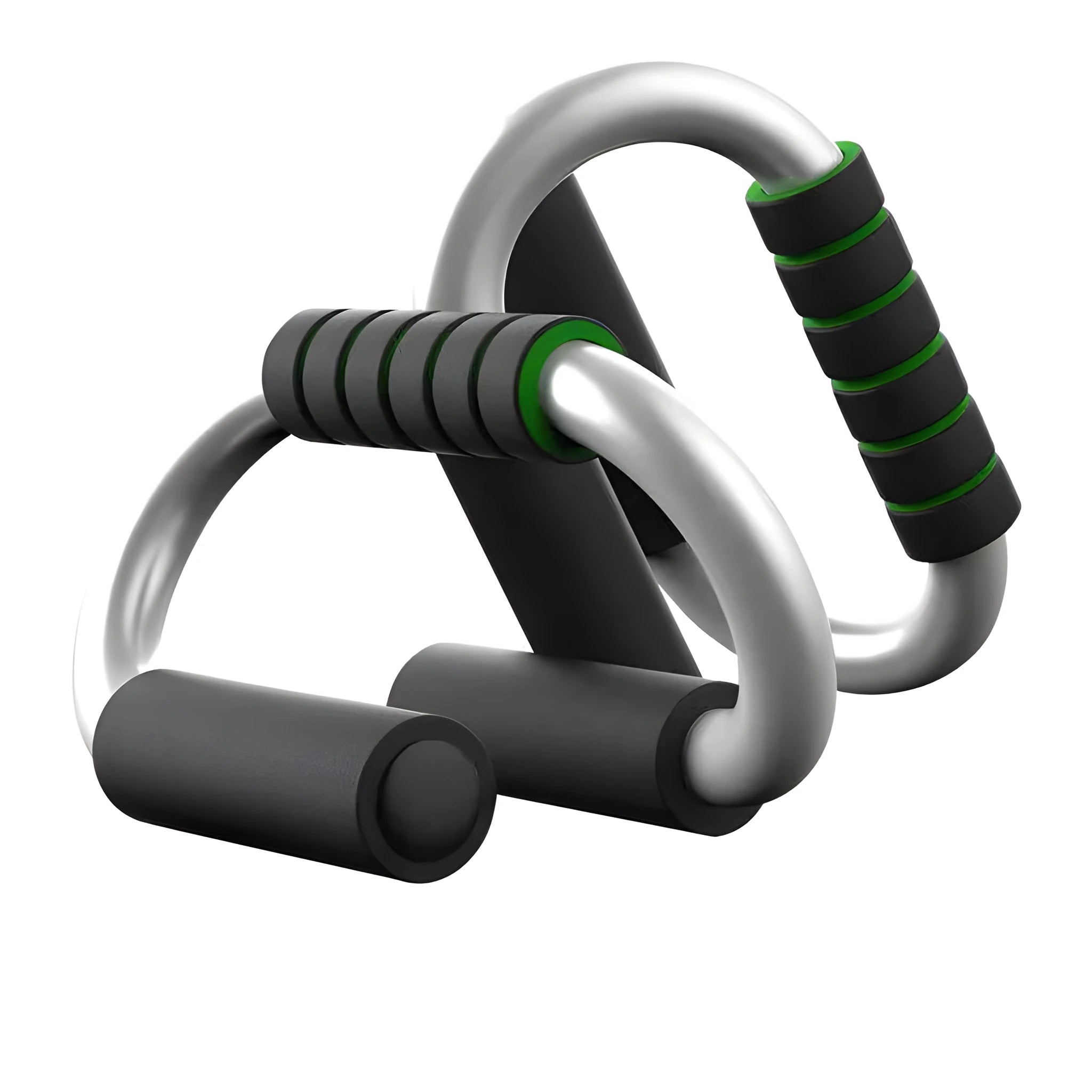 Steel push-up bracket with foam grip handles and non-slip base for chest muscle exercise at home