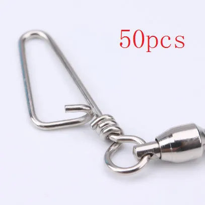 Fishing 8-shaped ring bearing swivel in copper, silver white colour, with 8-shaped ring and bearing mechanism visible