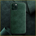 Suede iPhone case in dark blue colour showing back cover design